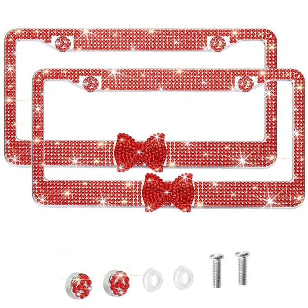💕NEW Sparkling Bling Swarovski Crystal Silver Hello Kitty License Plate … - Picture 7 of 13